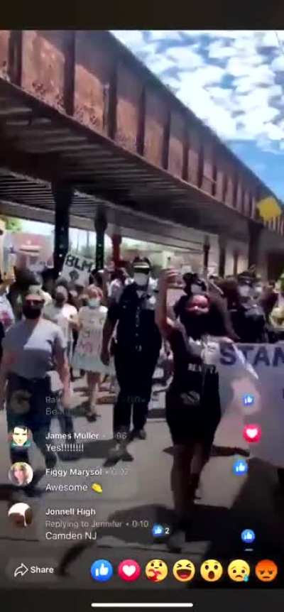 Police peacefully protesting