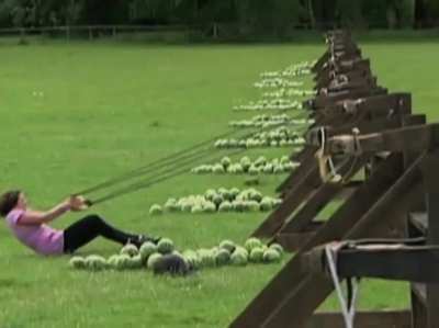 Watermelon slingshot.
