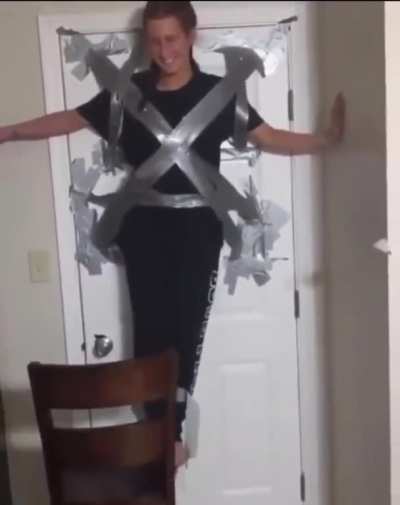 WCGW taping myself at the door