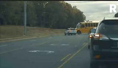 Idiot cannot wait in line so he decides to drive past the line