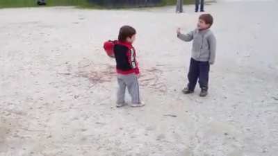 Arguing about who's the bigger boi