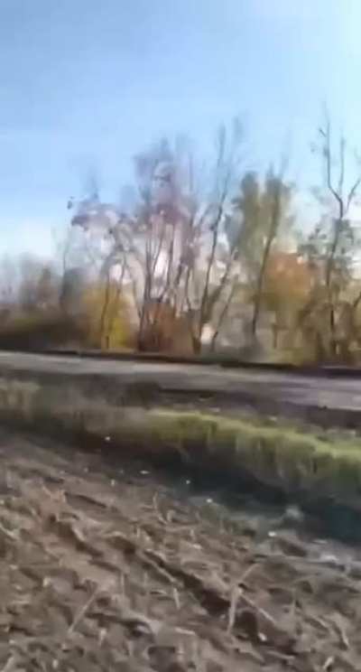 Ukrainian soldier break out into a little dance before sending Ruzzians another volley of pure freedom