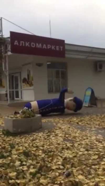 A normal mascot of liquor store