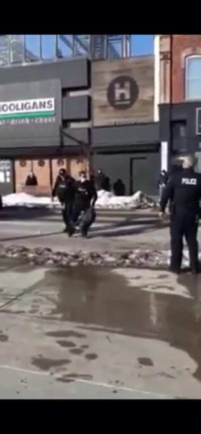 another angle of my 20 year old younger brother getting assaulted by barrie police. He ran a red light on a long board. He’s pistol whipped, his face is smashed off the ground, and the dude KARATE CHOPS HIM? who karate chops people?