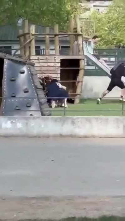 Man attacks people with a knife in a playground