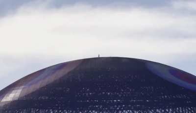 Man Climbs Atop Sphere in Vegas