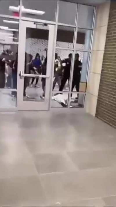 Different angle/additional footage showing the chaos at Little Elm High School. Students were protesting the in-school-suspension of a student who reported being sexually assaulted. Multiple students detained. One tased & dragged away while they lay i