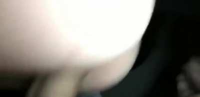 Wild girl fucks huge dick in car