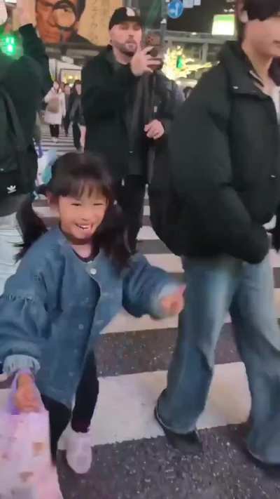 Little girl stops for a pic