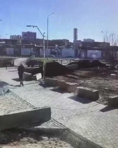 Not looking where you're going on your scooter