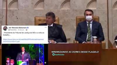 Ao lado de Bolsonaro, o presidente do STF critica o negacionismo durante a pandemia e diz que ficou estarrecido com um discurso que foi compartilhado nas redes sociais do Presidente da República [via @SamPancher]