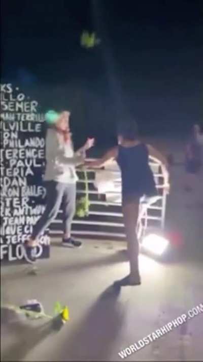 Karen tears down a black lives matter memorial