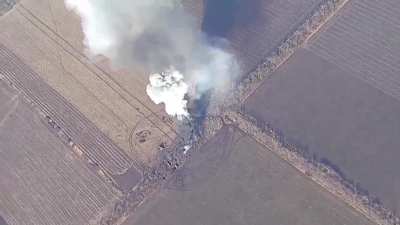 Allegedly Iskander missile hitting S-300 AA site, near Kharkiv, 2023-01-26.