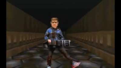 How doom guy acts right before slaughtering all demons in Hell