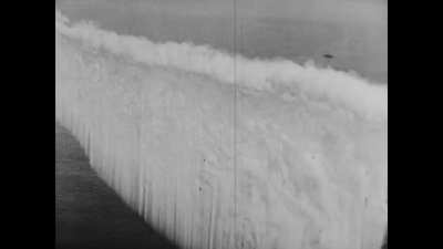 Planes deploying a massive smoke curtain to hide ships. Circa 1920s