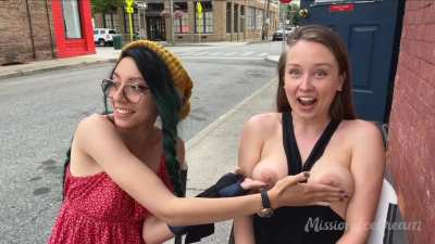 my friend wouldn’t stop playing with my boobs lol