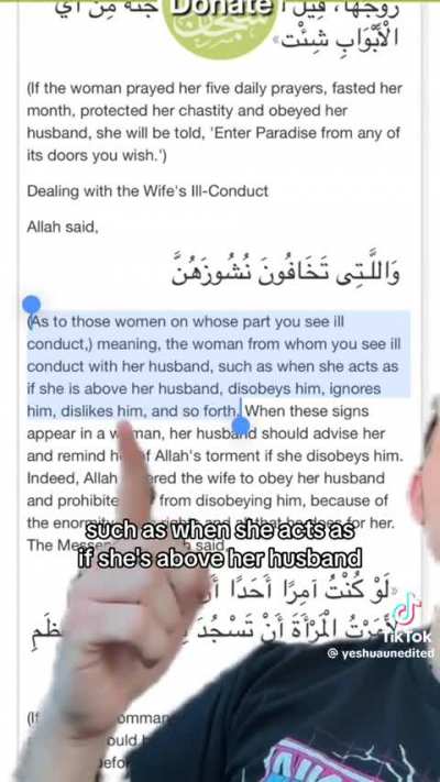 Muslim thinks the Quran teaches men to respect women, he is proved wrong