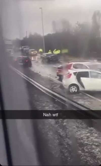 18 Vehicle Crash on Soutbound A92 near Muchalls, Scotland 24th March 2023