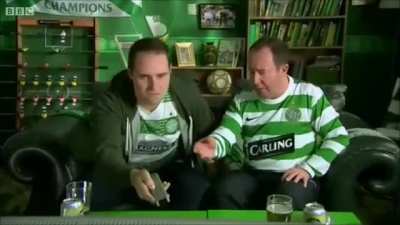 Celtic fans watching the 150th anniversary kit launch