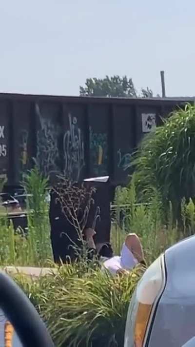 Guy simulating the sound of bad brakes so the train stops, he’s doing it just to mess with people