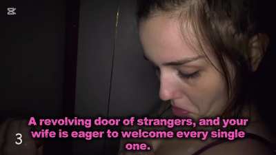 A hallway full of strangers and one happy wife