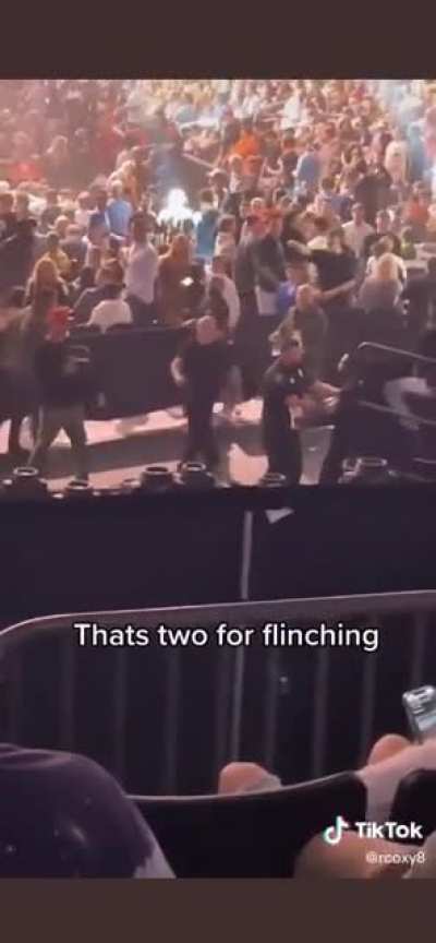 I don’t know the context behind this video but Nate Diaz randomly punks some dude at the fight last night. Everyone is saying it is A.J McKee but I’m not sure.