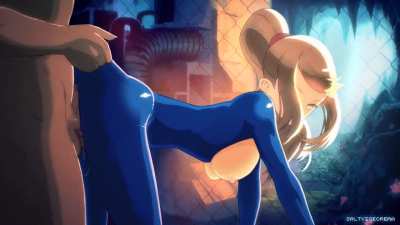 Samus getting it from behind