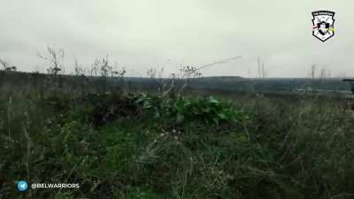 Video from the Kastuś Kalinoŭski Regiment showing them fire MILAN ATGM at a russian observation point.