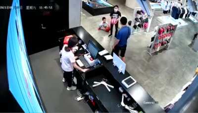 Young boy takes a massive mirror to the head like a champ