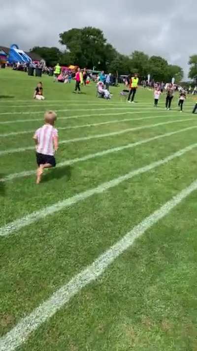 Cheering on my son at a children’s race day