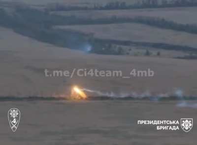 Ukrainian “Dragon” drone on Russian positions south of village of Tokarivka in the Kherson region
