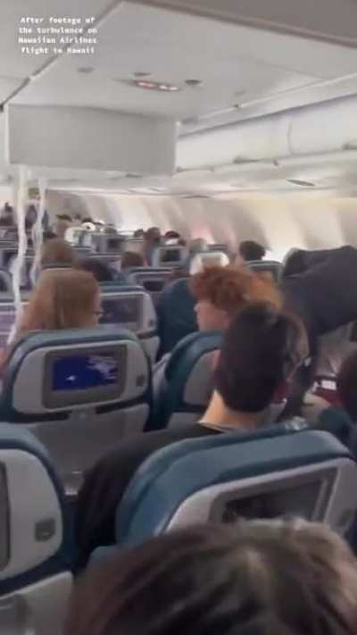 Aftermath from the Hawaiian Airlines flight that hit severe turbulence on approach to Honolulu on Sunday, injuring 36 people.