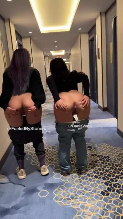 They dared us to do this in the hotel hallway [f] [f]