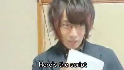 When anime voice actors read scripts.