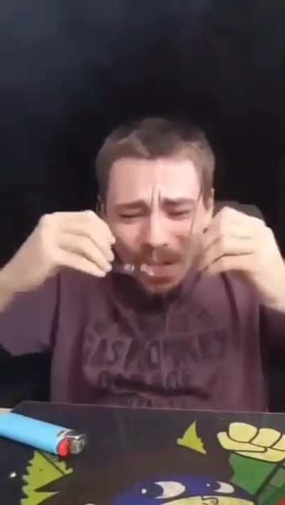 Man Practices Smoking Weed Thru His Nose In Case His Mouth Ever Gets Shot Off
