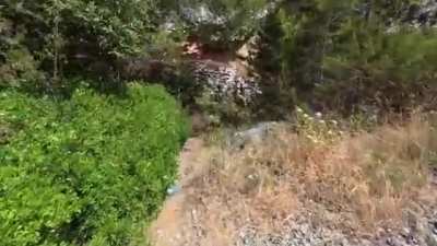 Entrance to abandoned nuclear bunker hidden behind a beautiful cove. [Full Video Below]