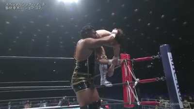How to set up a top rope Frankensteiner, by Jeff Cobb and Kota Ibushi