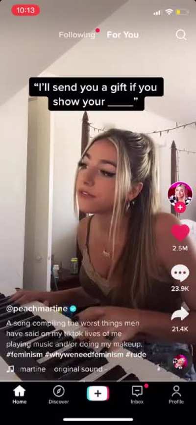 Absolutely roasting the men in her comments section