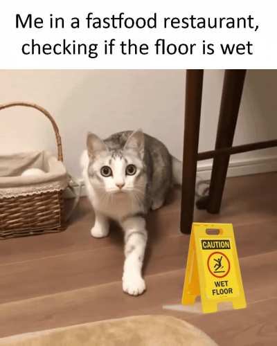 Whenever I see a wet floor sign