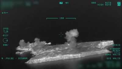 Ukrainian Su-27 striking Snake Island as filmed by TB2