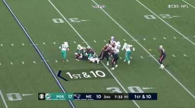 Mac Jones best play of the game; shame it was taken away by the penalty
