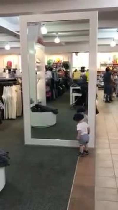 Baby just discovered the mirror