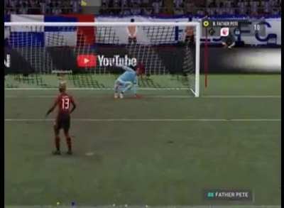 Keeper runs into post (awful challenge)