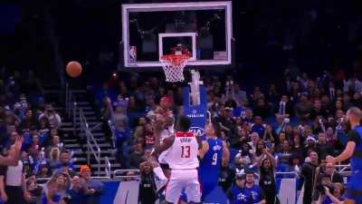 [Highlight] Markelle Fultz steals the Beal pass and posters Davis Bertans to seal the win for the Orlando Magic