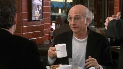 Larry and Jerry can't decide who should move over for a famished Richard Lewis