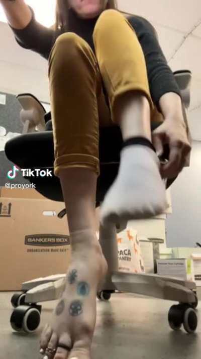 Sock removal under desk