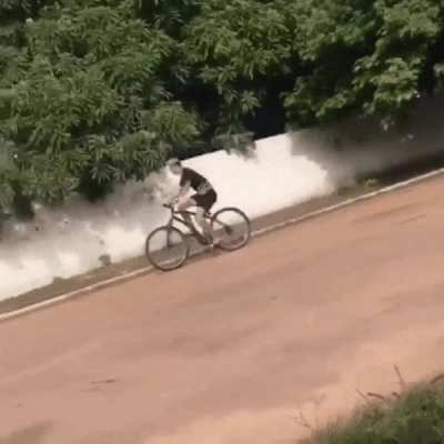 Not paying attention while on a bike