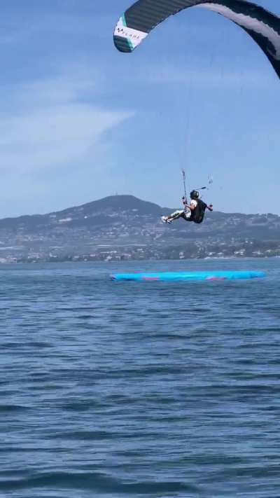 He just brushed the water and nailed the target 