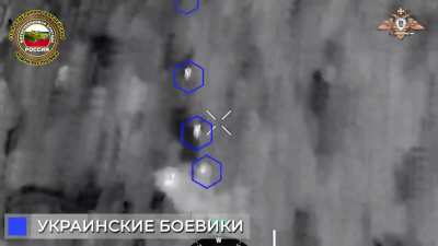 Drone with thermal camera targets soldiers of the AFU under the cover of night. Donetsk Oblast, January 2024.