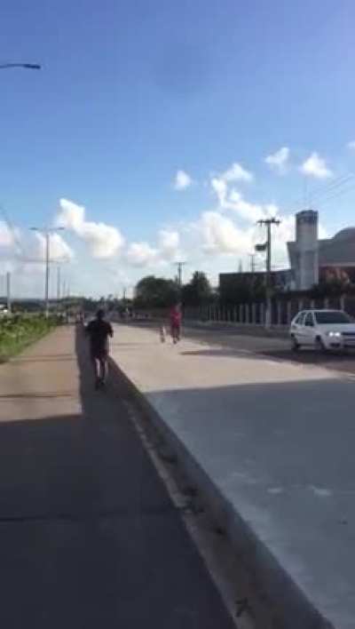 His jogging partner is the greatest of all time.